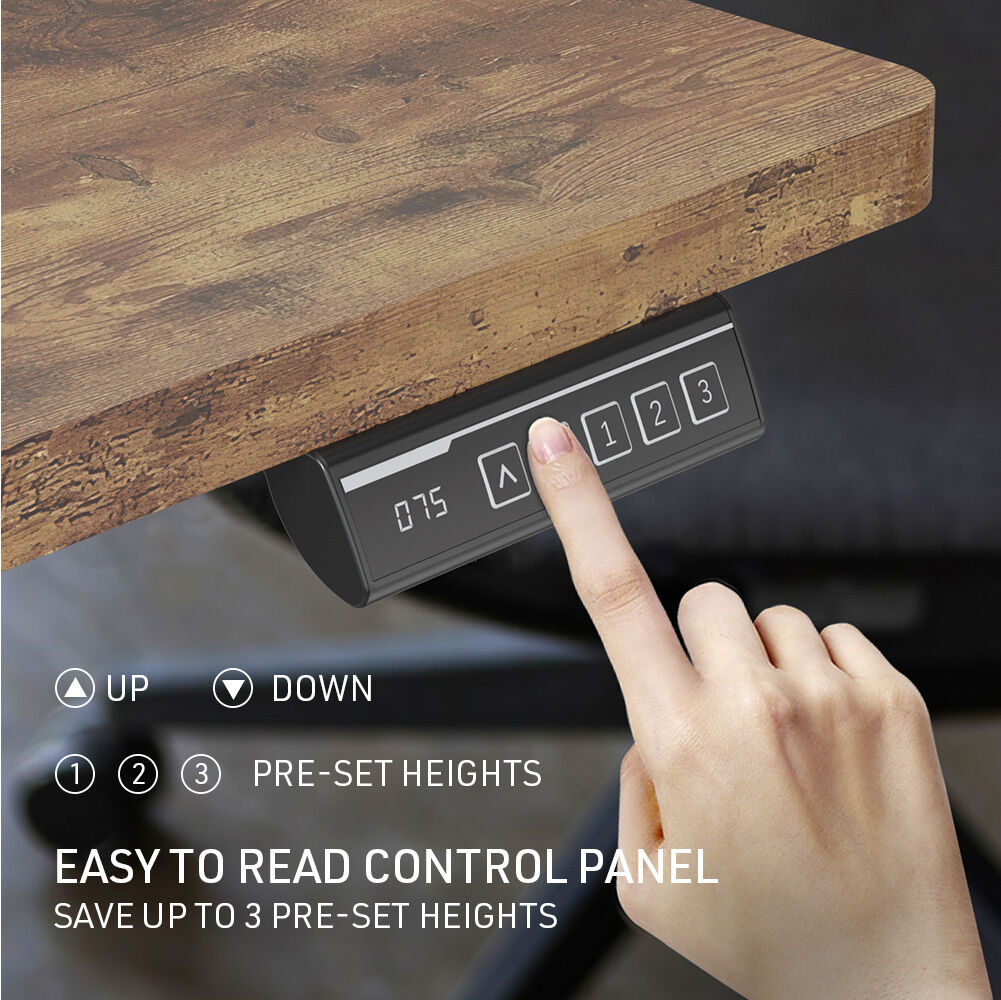 FORTIA Sit To Stand Up Standing Desk, 120x60cm, 72-118cm Electric Height Adjustable, 40kg Rated, Oak Style/Silver Frame