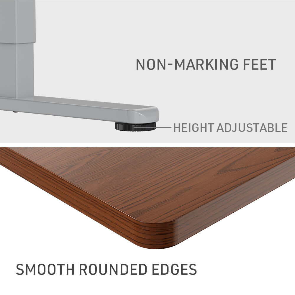 FORTIA Sit To Stand Up Standing Desk, 120x60cm, 72-118cm Electric Height Adjustable, 40kg Rated, Walnut Style/Silver Frame
