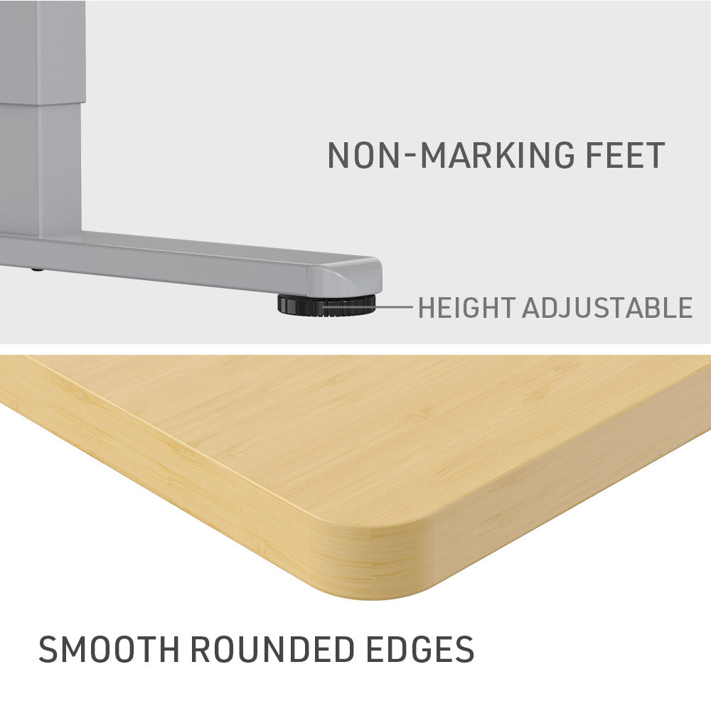 FORTIA Sit To Stand Up Standing Desk, 120x60cm, 72-118cm Electric Height Adjustable, 40kg Rated, White Oak Style/Silver Frame