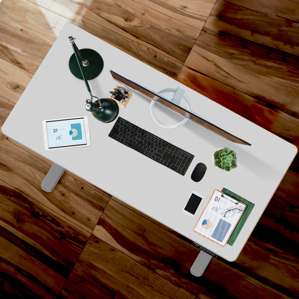 FORTIA Sit To Stand Up Standing Desk, 120x60cm, 72-118cm Electric Height Adjustable, 40kg Rated, White/Silver Frame