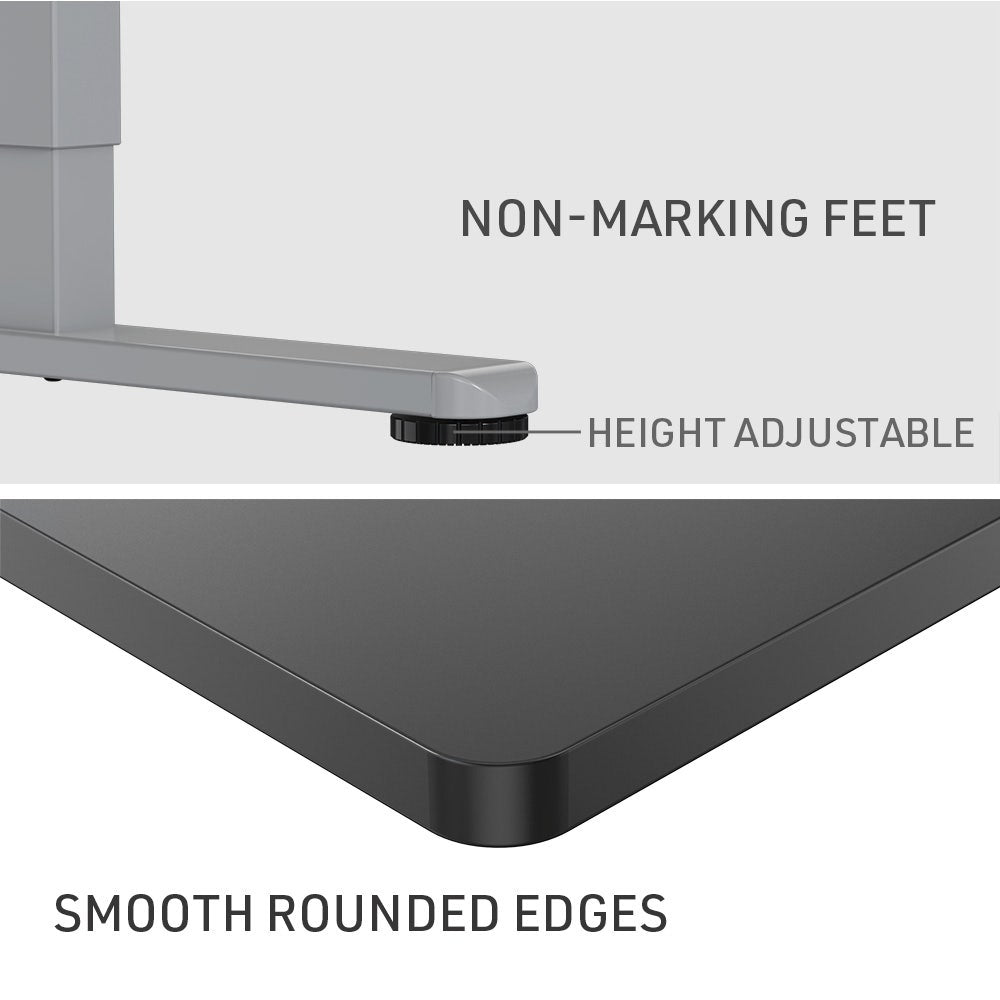 FORTIA Sit To Stand Up Standing Desk, 140x60cm, 72-118cm Electric Height Adjustable, 40kg Rated, Black/Silver Frame