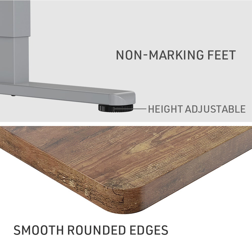 FORTIA Sit To Stand Up Standing Desk, 140x60cm, 72-118cm Electric Height Adjustable, 40kg Rated, Oak Style/Silver Frame