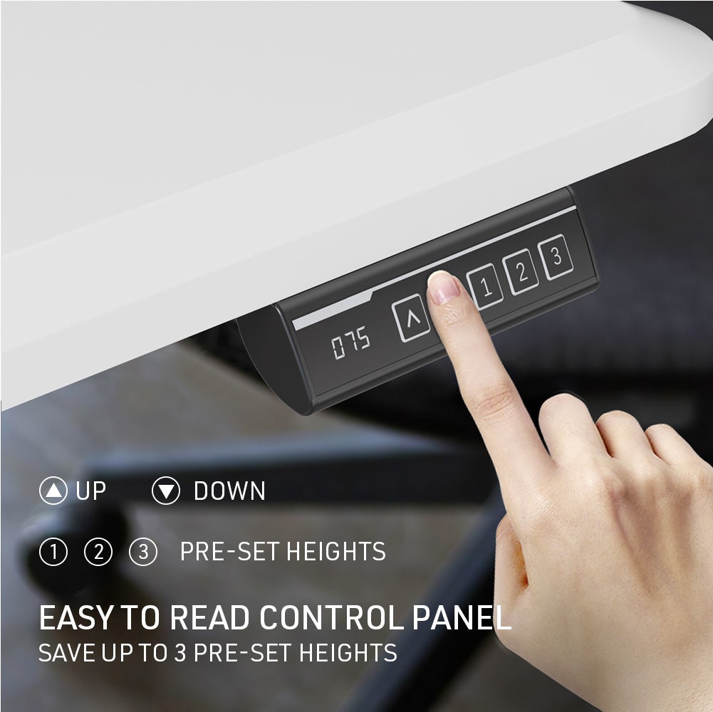 FORTIA Sit To Stand Up Standing Desk, 150x75cm, 72-118cm, Height Adjustable, 50kg Rated, Matte White/Silver Frame