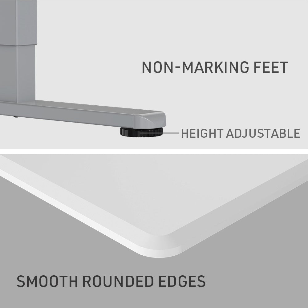FORTIA Sit To Stand Up Standing Desk, 150x75cm, 72-118cm, Height Adjustable, 50kg Rated, Matte White/Silver Frame