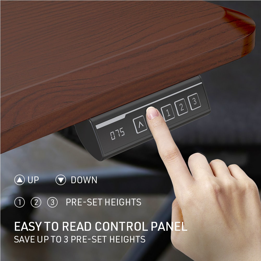 FORTIA Sit To Stand Up Standing Desk, 160x75cm, 72-118cm, Height Adjustable, 50kg Rated, Walnut Style/Silver Frame