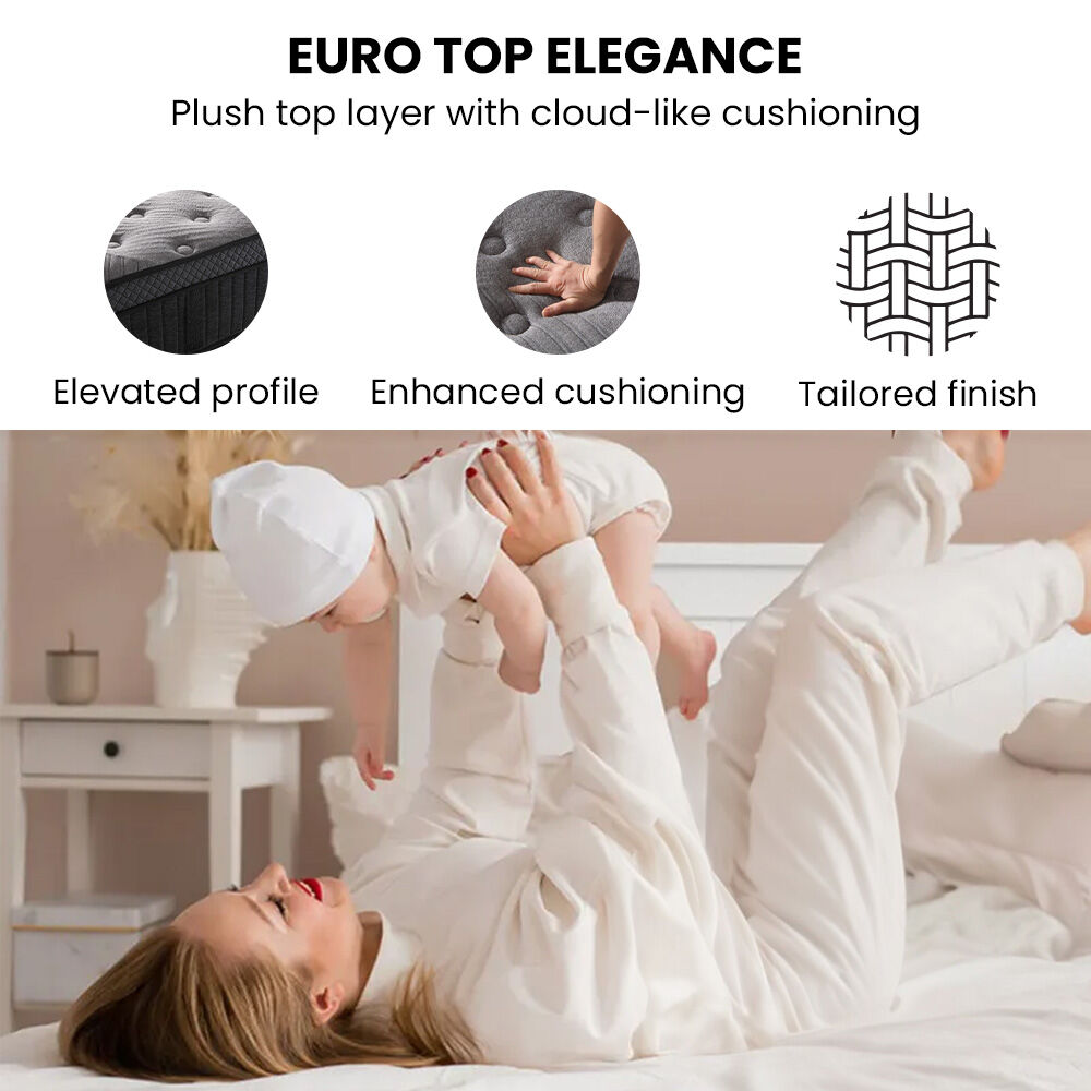 KINGSTON SLUMBER Premium Luxury 34cm King Mattress , Medium-Firm, Natural Latex Layer, Euro Top, 7-Zone Pocket Spring