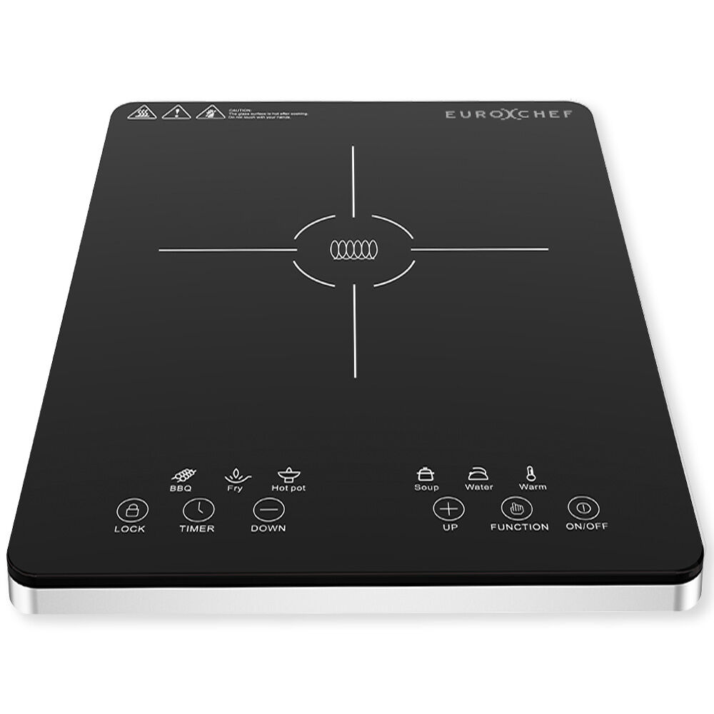 EUROCHEF Induction Cooktop, 2000W, 9 Heat Levels, Fast Electric Portable Cooker, Touch Controls