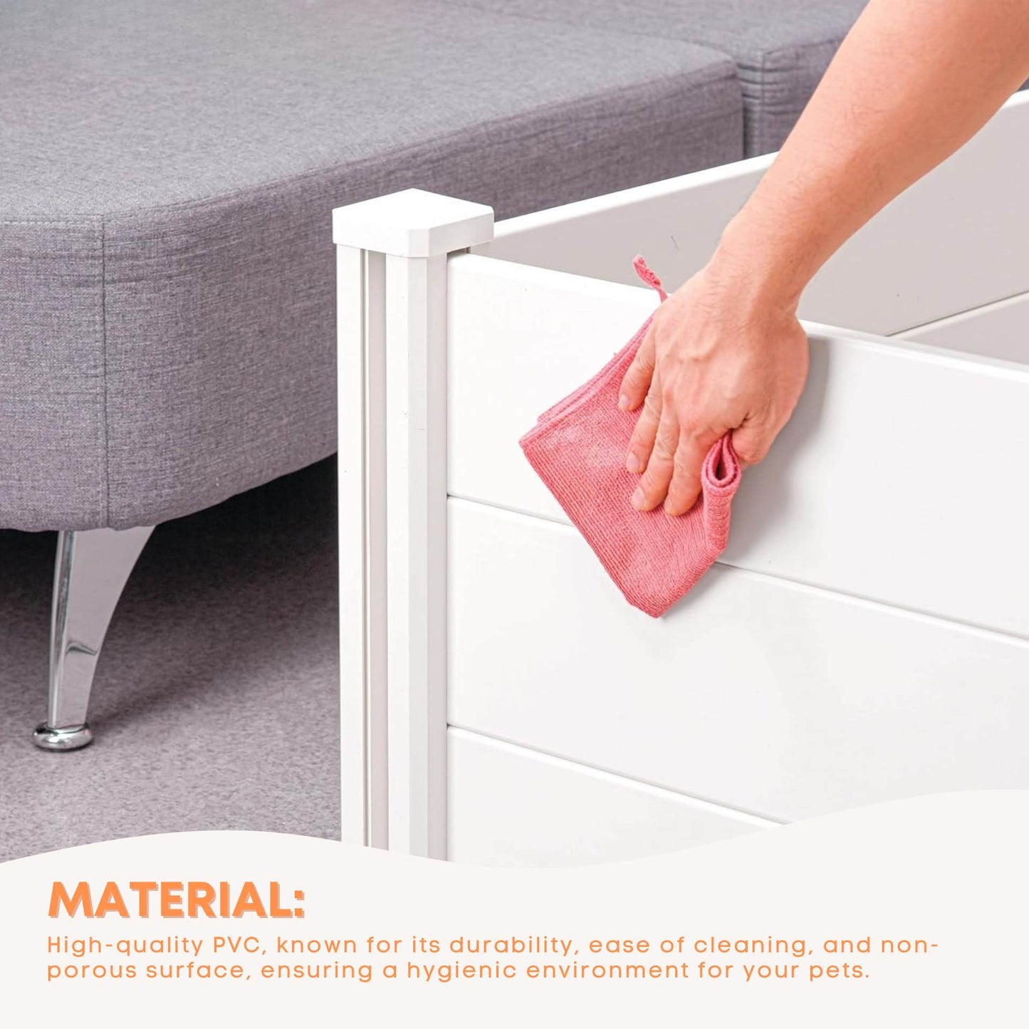 Dog Whelping Box 0.95m x 0.95m x 0.48m - Puppy Birthing PVC Pen