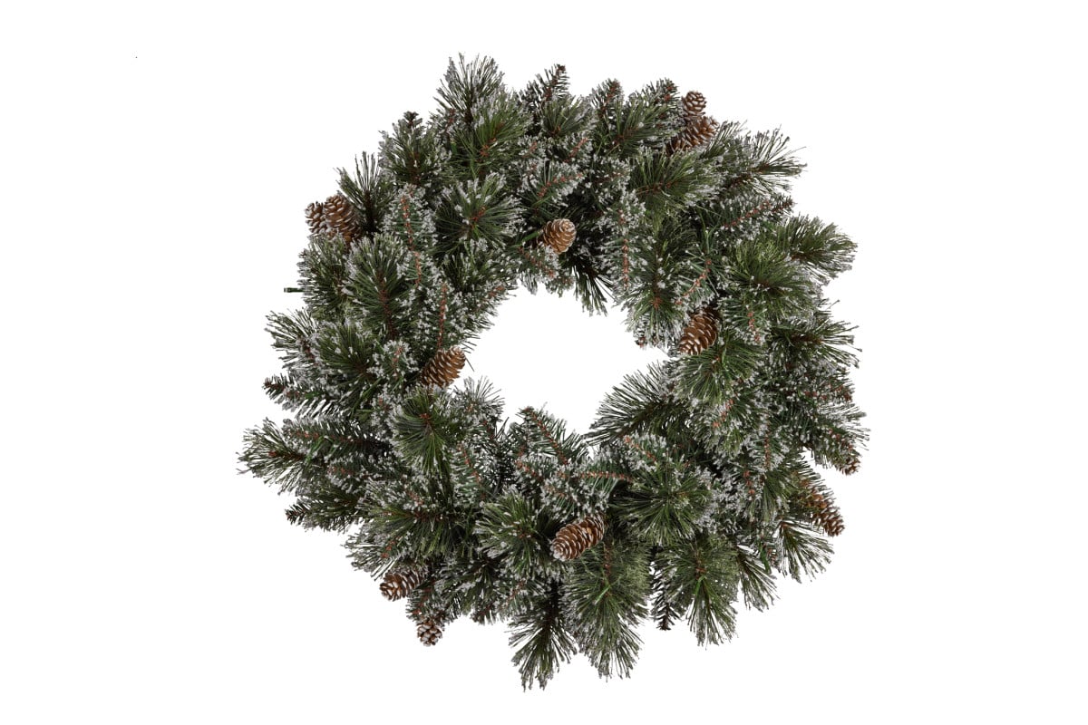 Christabelle 61cm Christmas Wreath Cashmere Pine with LED Lights Front Door Decoration Ornament