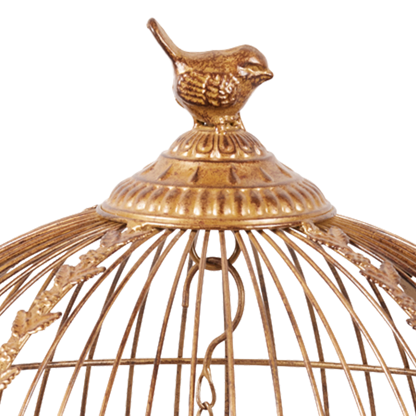 Christabelle Antique Gold Metal Art Iron Wrought Material Bird Cage Display Christmas Decor