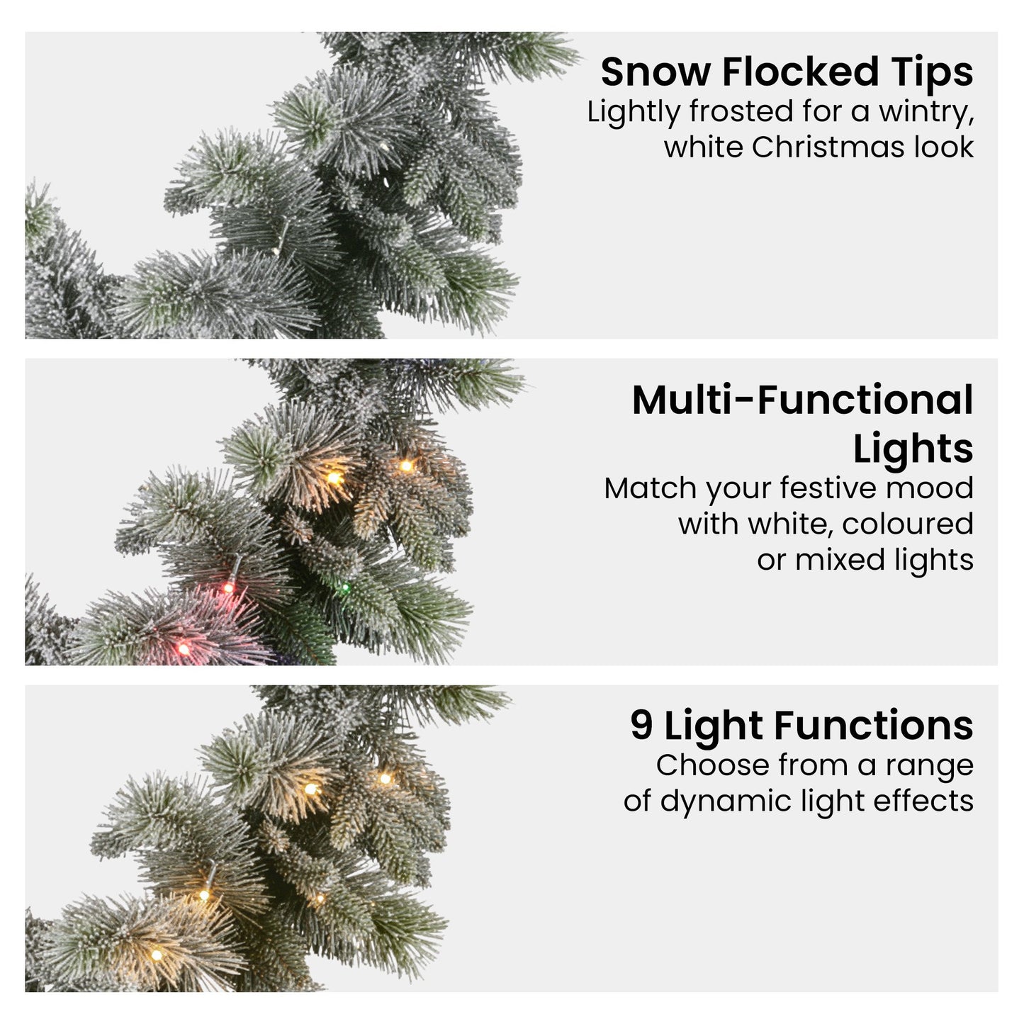 Christabelle 2.7m Christmas Garland Snowy with LED Lights Stamford Spruce Tree Decoration Ornament