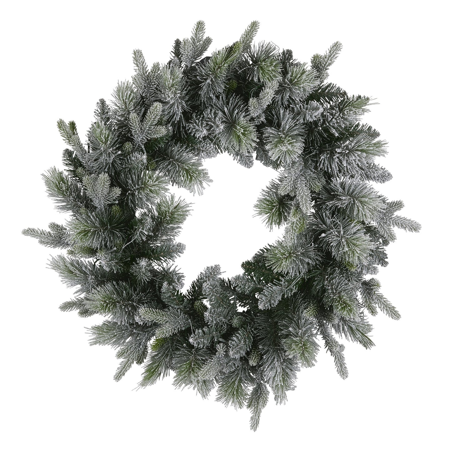 Christabelle 76cm Christmas Wreath Snowy Stamford Spruce with LED Lights Front Door Decoration Ornament