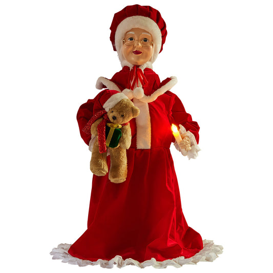 Christabelle 1.1m Musical LED Animated Christmas Mrs Claus Glowing Candle Ornament Decoration