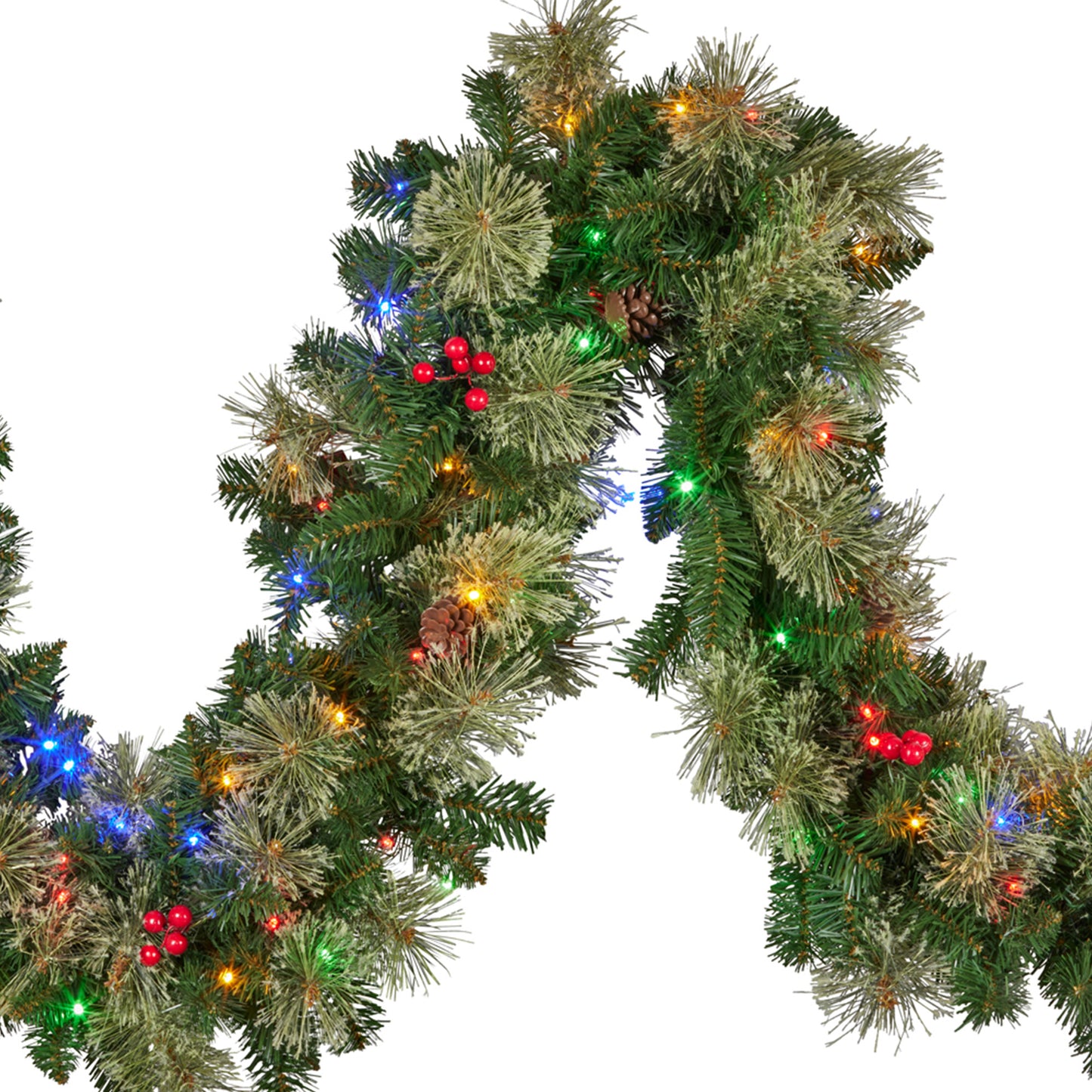 Christabelle 2.74m Christmas Garland with LED Lights Berries Pine Cones Multicolour Tree Decoration Ornament