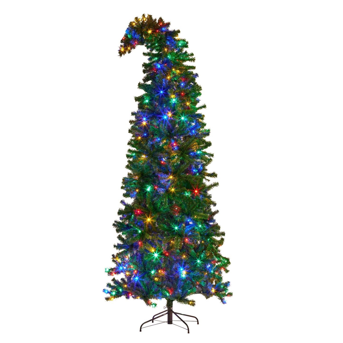 Christabelle Bad Santa 2.3m Curved Multicolour Pre-Lit Christmas Tree with 1240 Tips