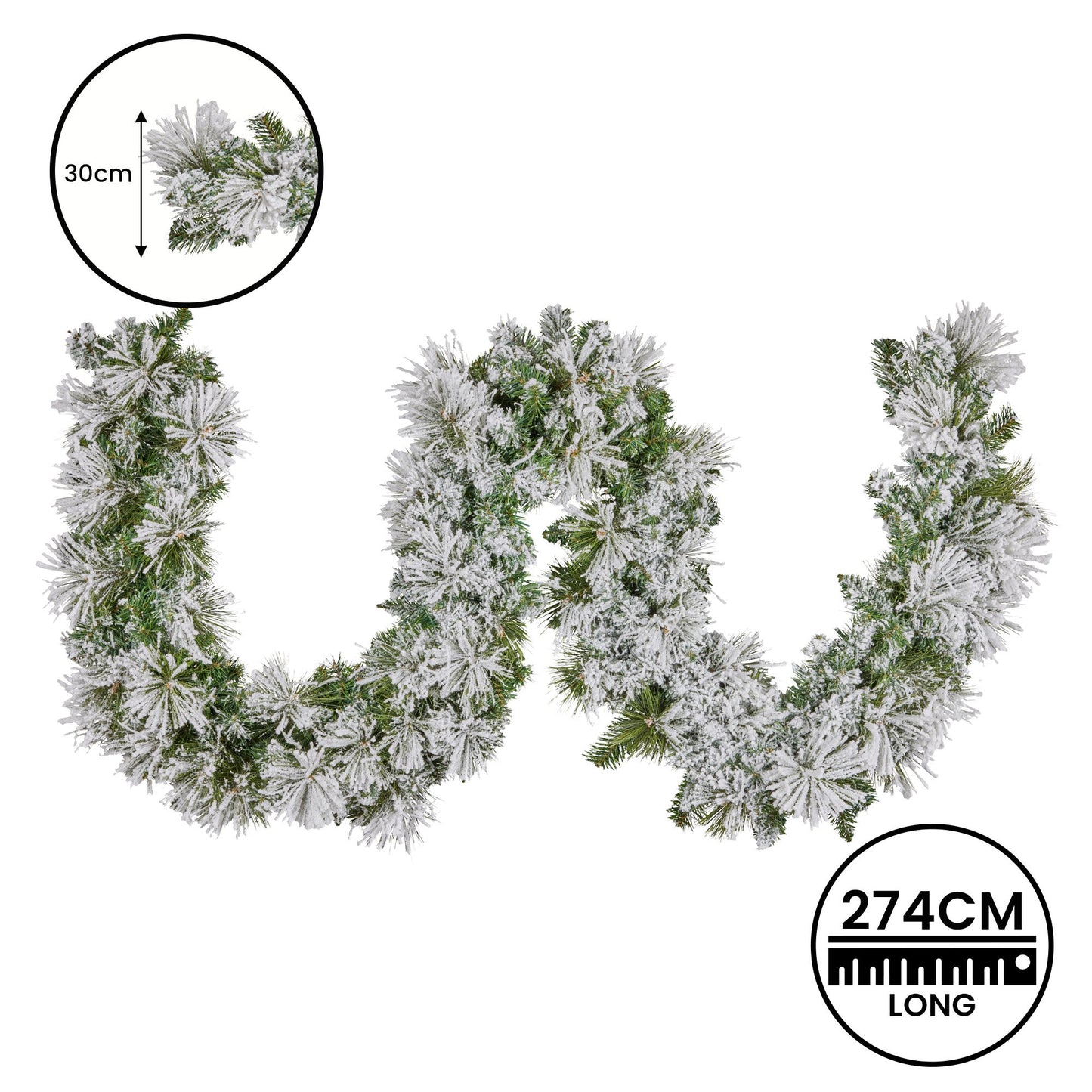 Christabelle 274cm Majestic Snow Prelit Christmas Garland