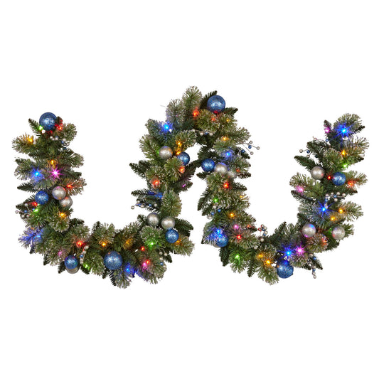 Christabelle 274cm Blue Collection Multicolour Pre-Lit Christmas Garland
