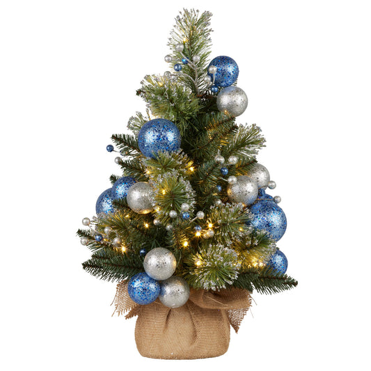 Christabelle 61cm Blue Collection Pre-Lit Tabletop Christmas Tree
