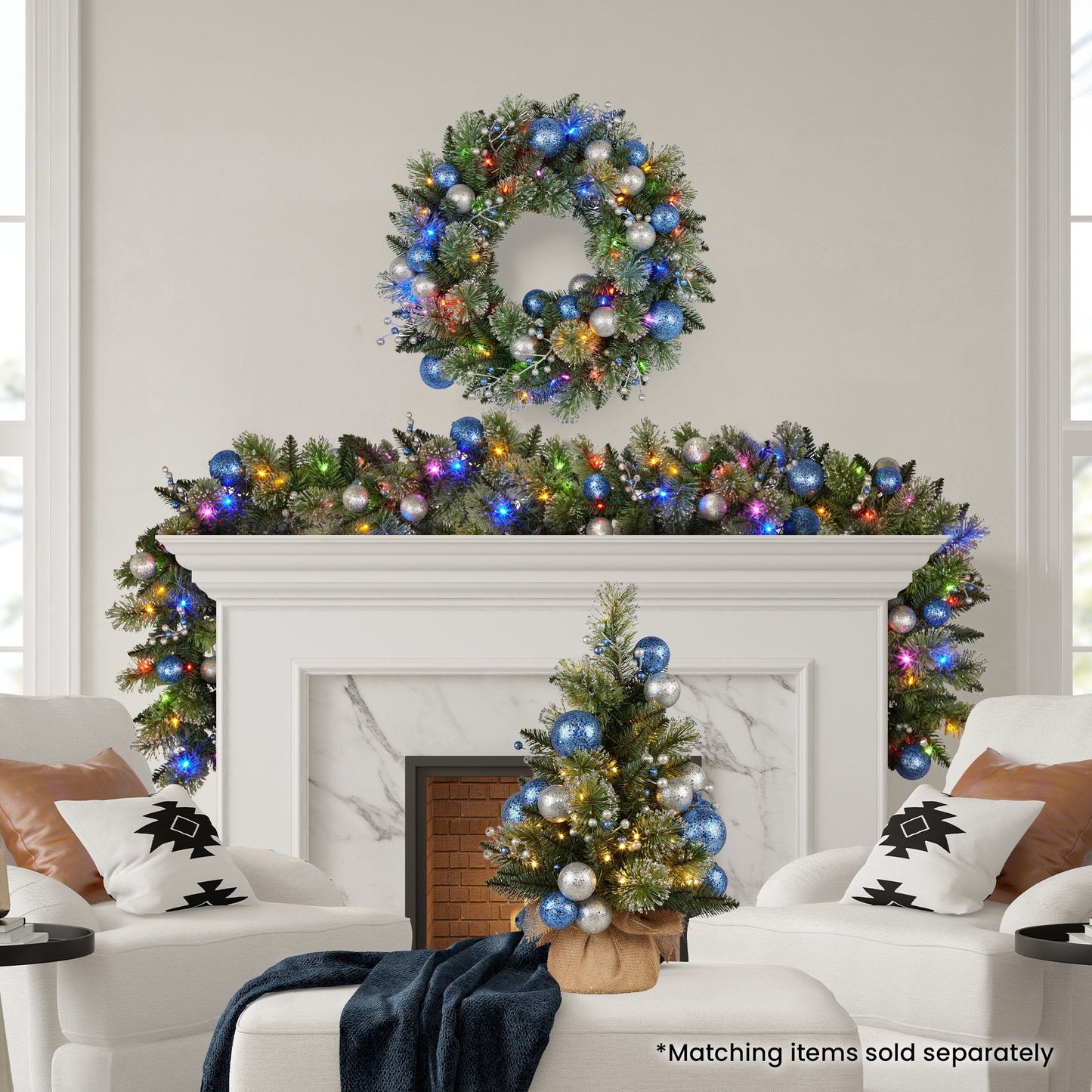 Christabelle 61cm Blue Collection Pre-Lit Tabletop Christmas Tree
