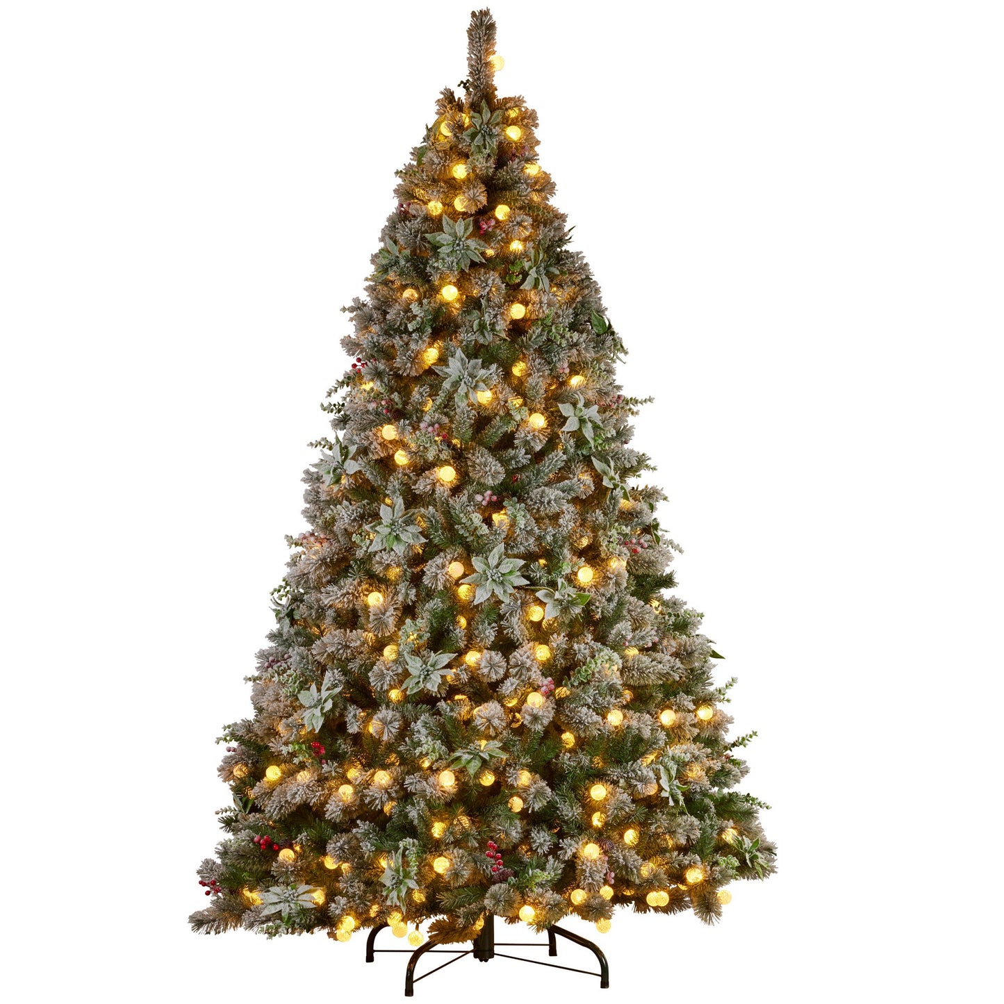 Christabelle Snowy Crown Pine 2.3m Multicolour Pre-Lit Christmas Tree with 1453 Tips