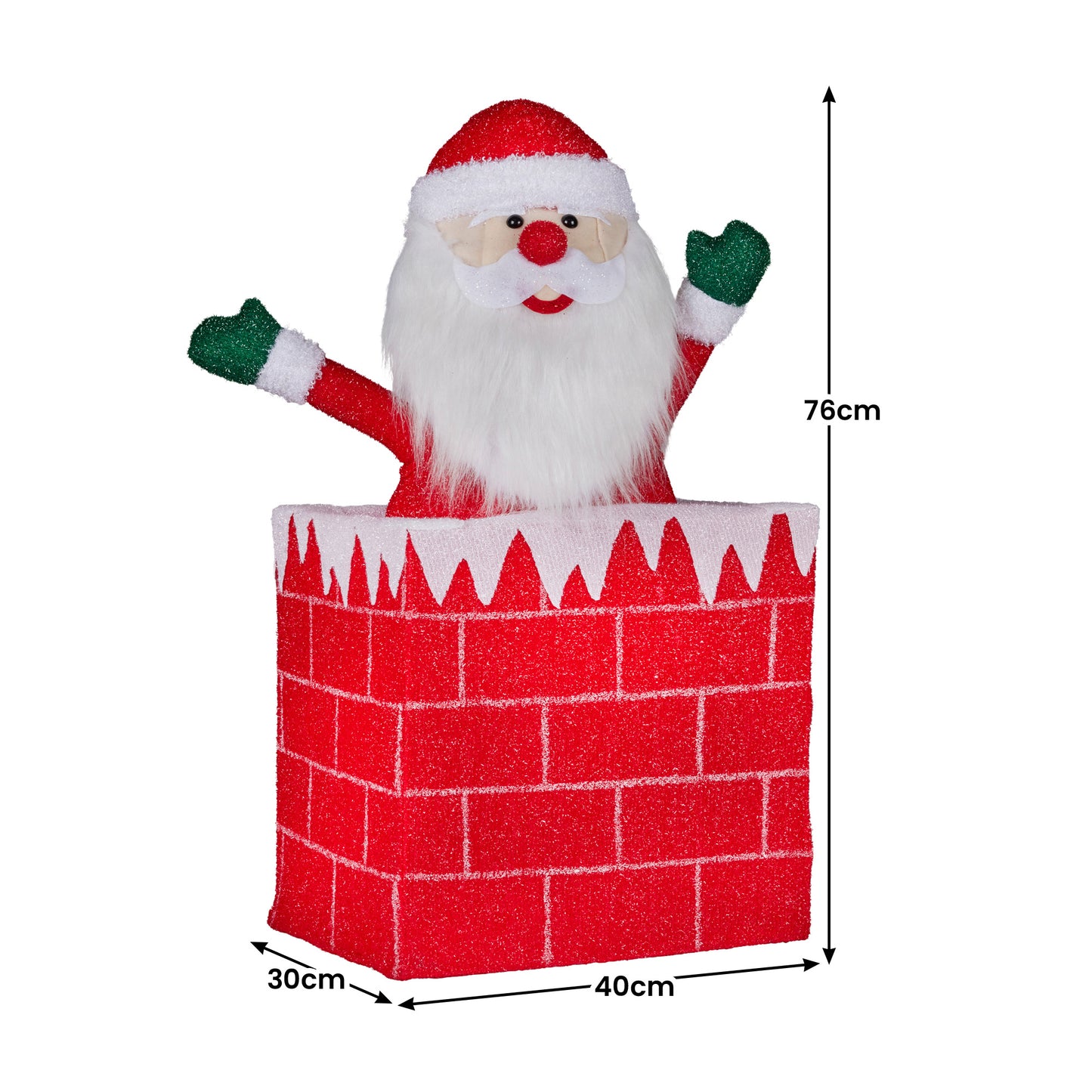 Christabelle 76cm Animated Santa In Chimney Christmas Tree Led Lights Ornament