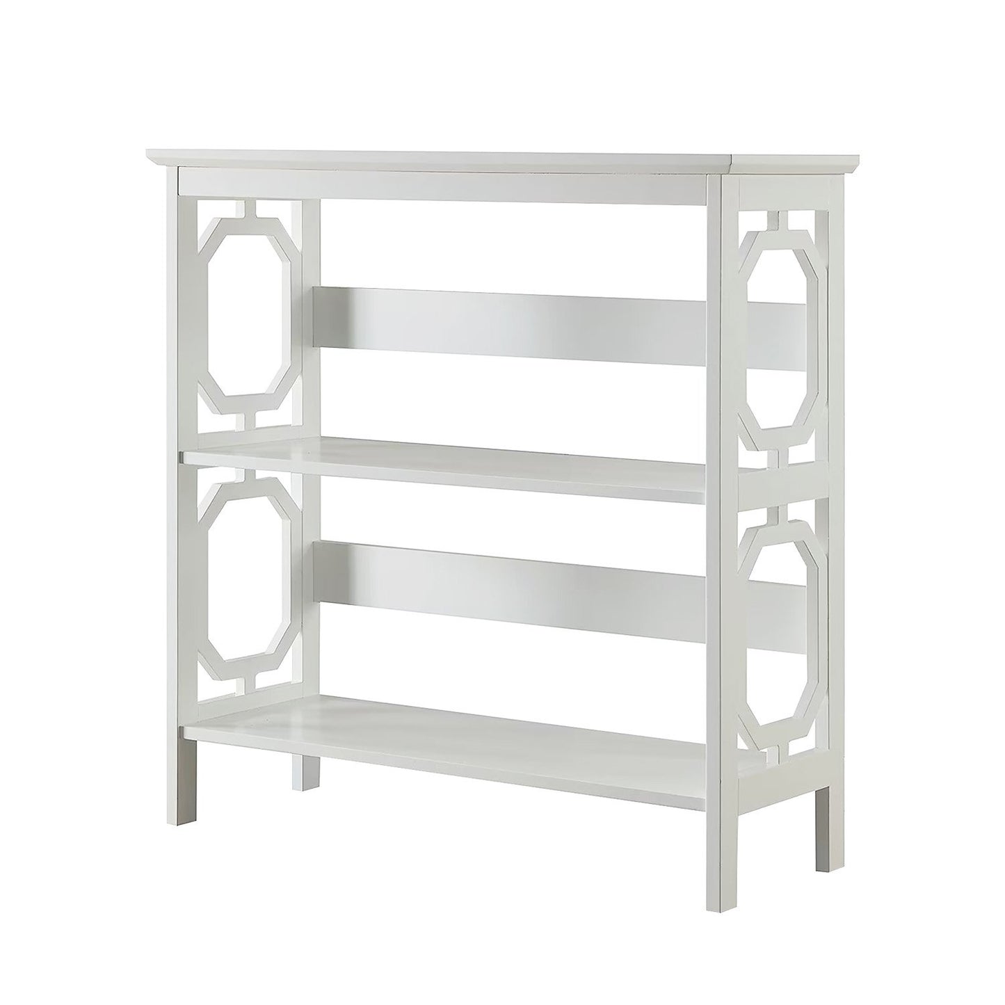 Sarantino Laurel 3-Tier Bookshelf Display Rack in White