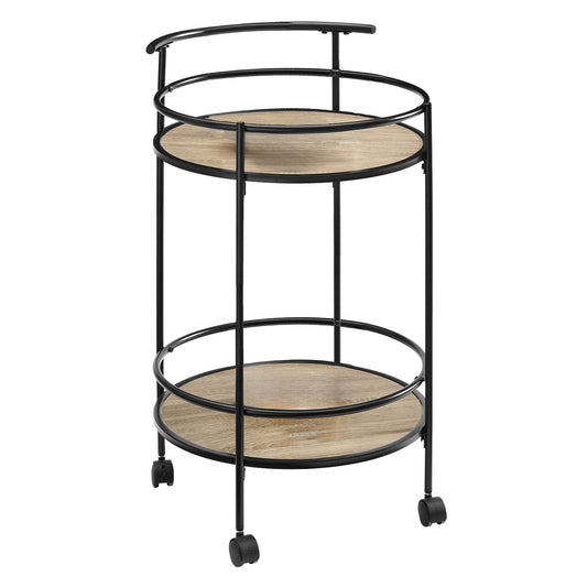 Sarantino Reno Mini Bar Cart Caddy in Grey Oak