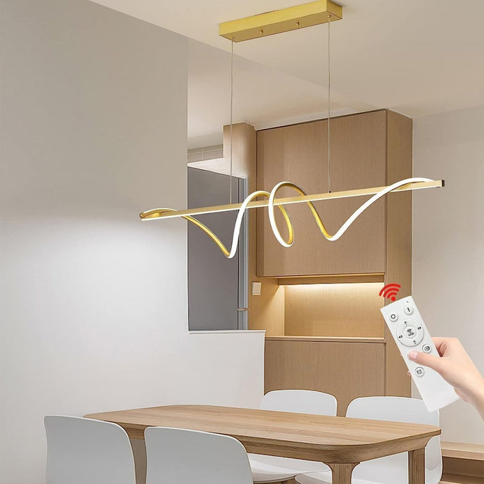 BAMDECOR A202 Modern LED Linear Pendant Lights with Dimmable LED  (160cm/180cm-Gold) 1.8 Meters