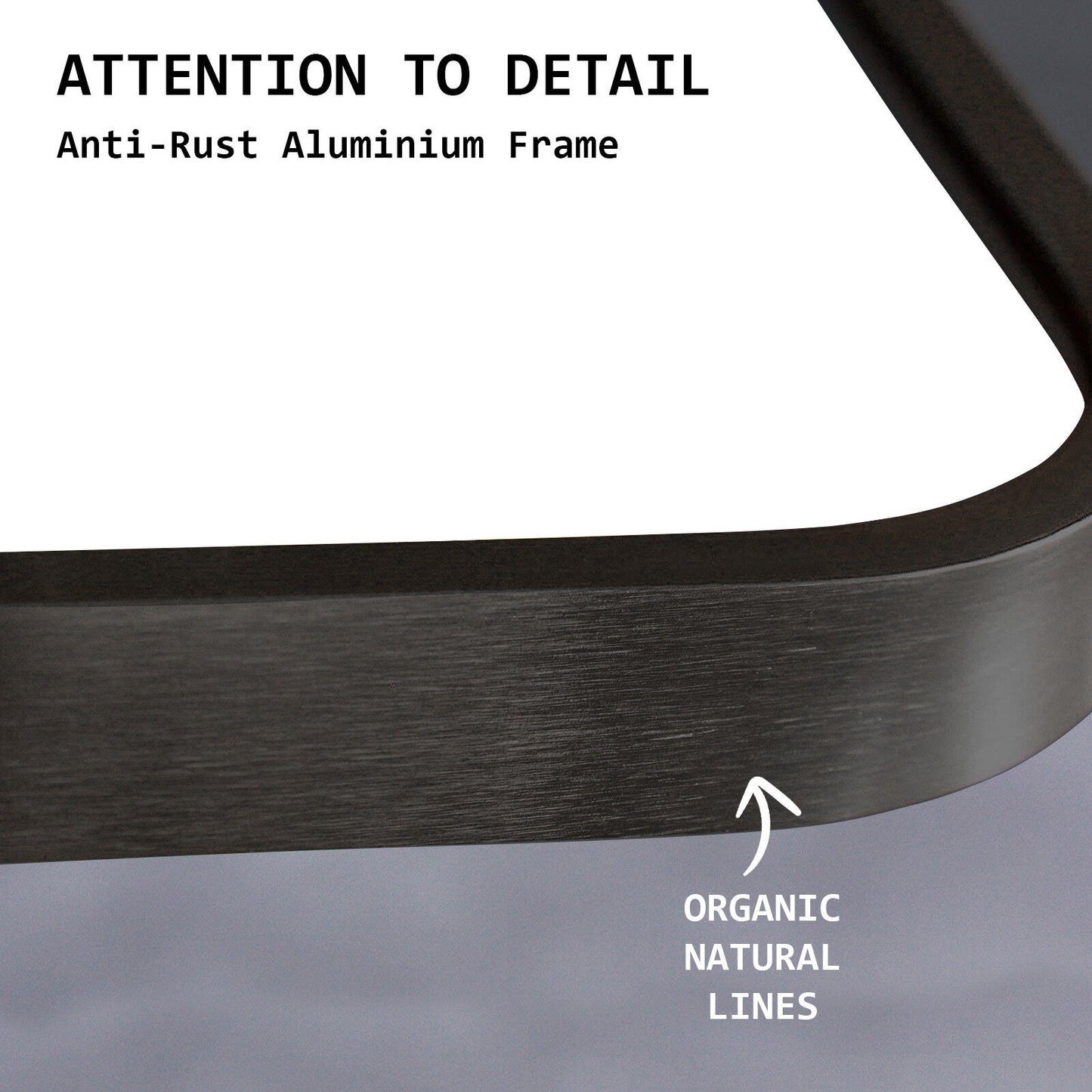 2 Set Wall Arch Mirror Arc Aluminum Frame Bathroom 50x100cm BLACK