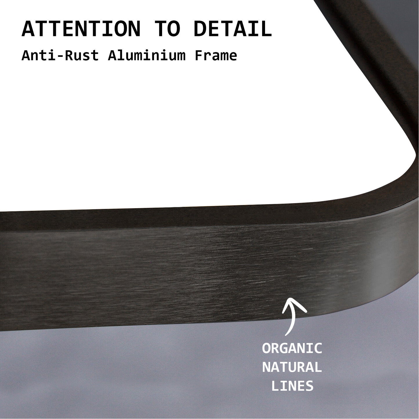 2 Set Wall Mirror Rectangular Aluminum Frame Bathroom 60x80cm BLACK