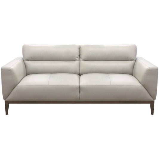 Downy  Genuine Leather Sofa 3 Seater Upholstered Lounge Couch - Silver