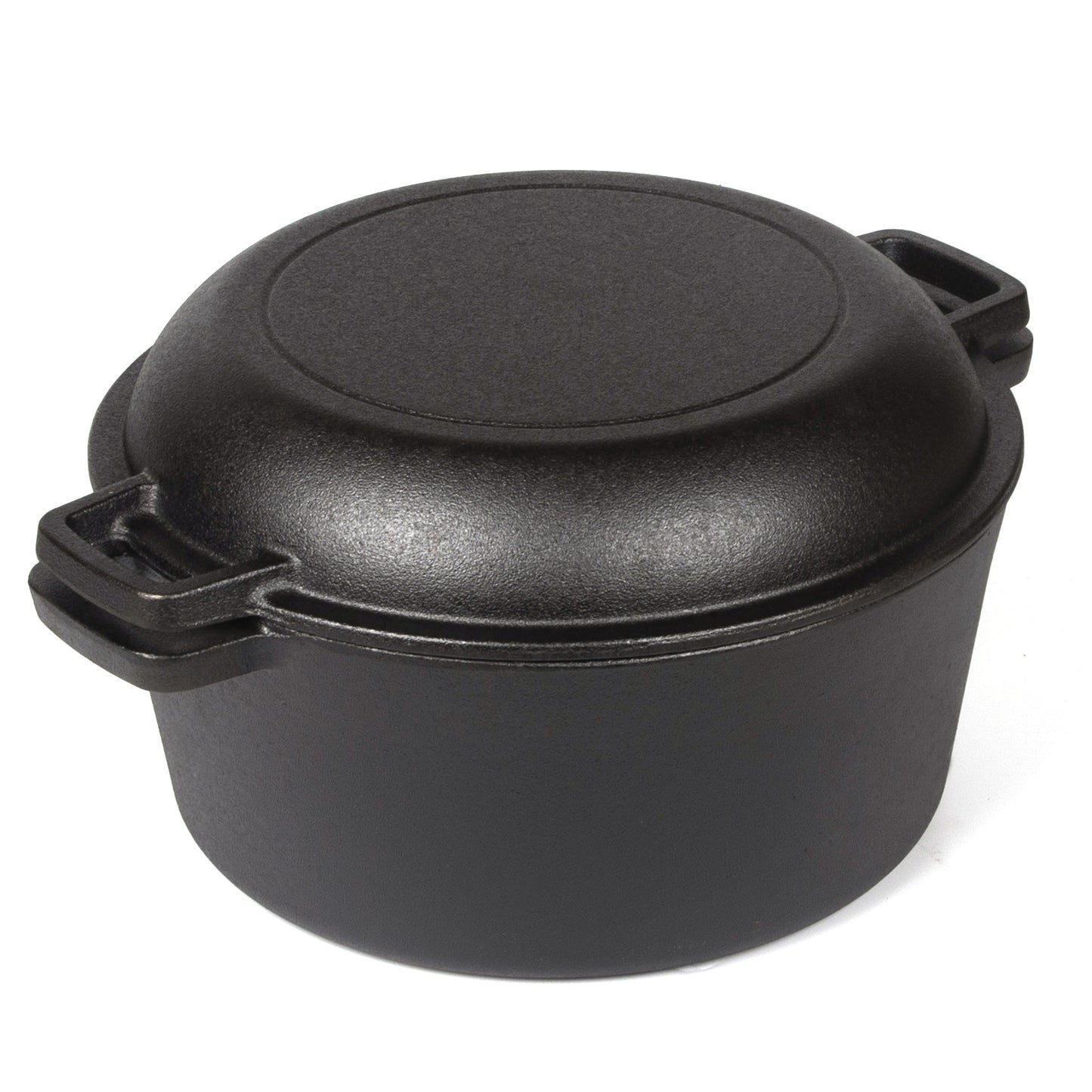 26cm 2-in-1 Cast Iron Dutch Oven & Skillet Set  Pre-Seasoned Dual-Use Pot with Lid Fry Pan, Durable & Versatile Cookware