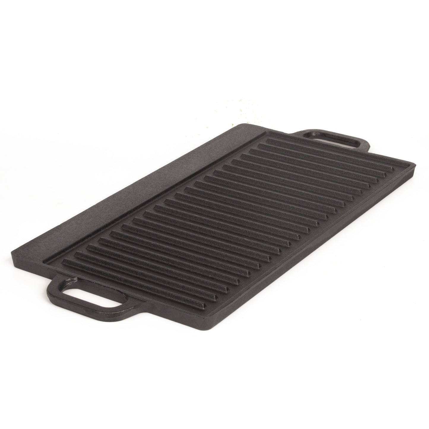 50 cm Reversible Cast Iron Grill & Griddle -Dual-Sided (Flat & Ribbed), Pre-Seasoned, Handles, for Stove-Top & Outdoor Use
