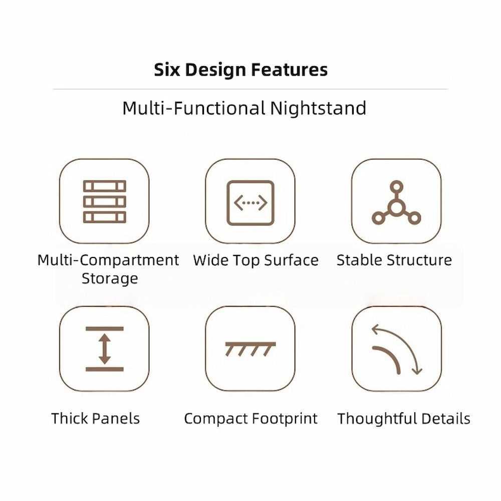 2x bedside table pair lockable drawer curved sides modern design bedroom