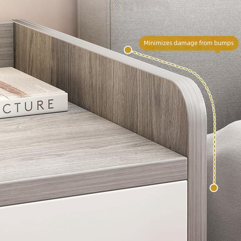 2x bedside table with drawer and shelf modern nightstand bedroom furniture