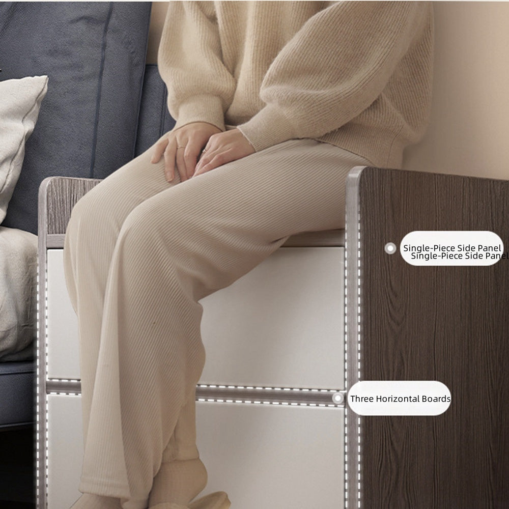 2x bedside table with drawer and shelf modern nightstand bedroom furniture