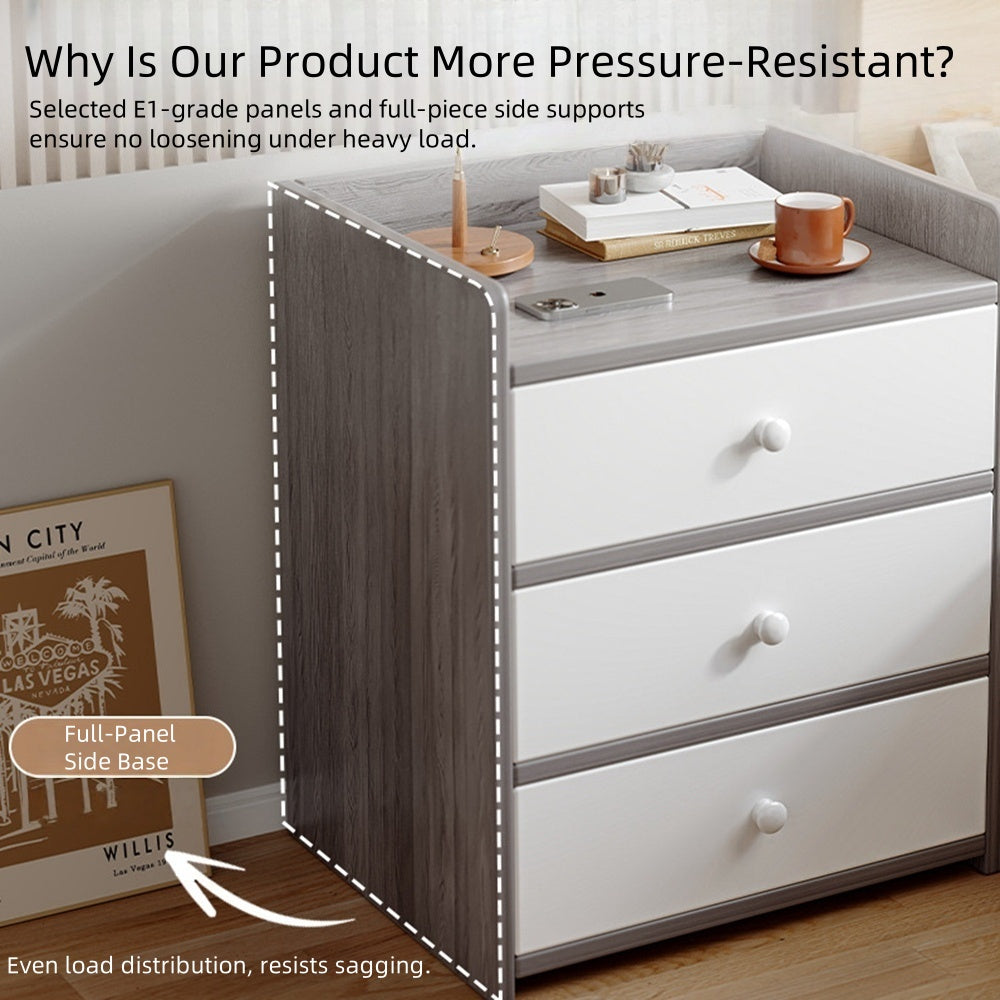 2x bedside table with drawer and shelf modern nightstand bedroom furniture