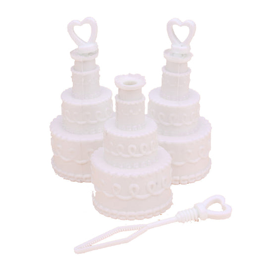 20 Pack Wedding Cake Blow Bubble Bottles White Plastic 6cm High Bomboniere Favour Guest Gift