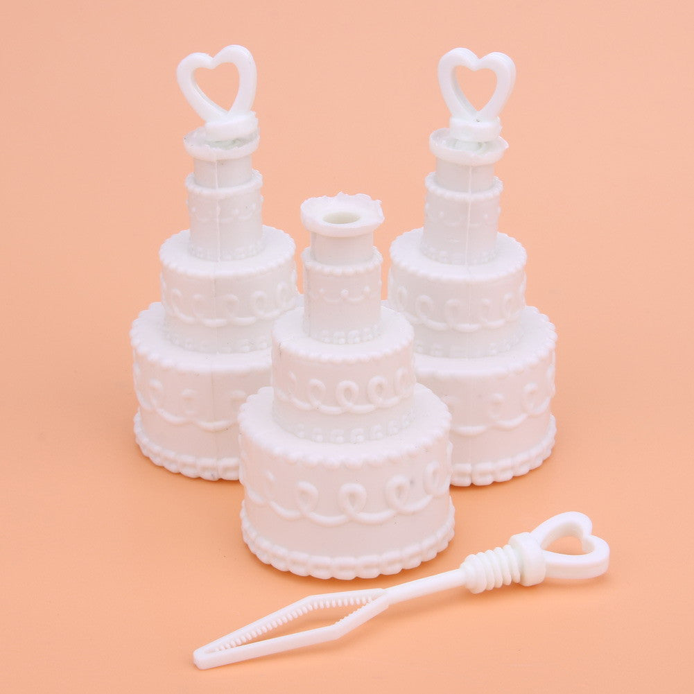 20 Pack Wedding Cake Blow Bubble Bottles White Plastic 6cm High Bomboniere Favour Guest Gift