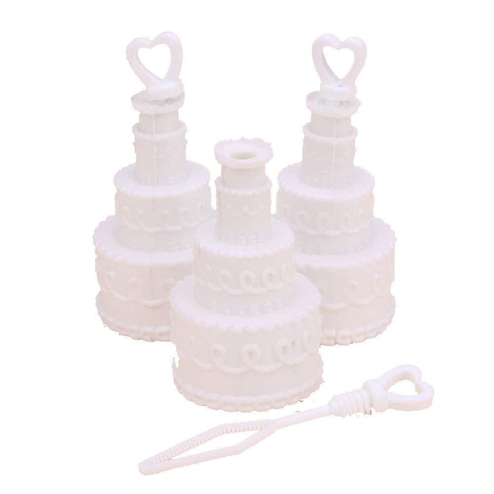 25 Pack Wedding Cake Blow Bubble Bottles White Plastic 6cm High Bomboniere Favour Guest Gift
