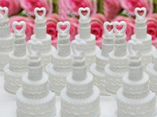 25 Pack Wedding Cake Blow Bubble Bottles White Plastic 6cm High Bomboniere Favour Guest Gift