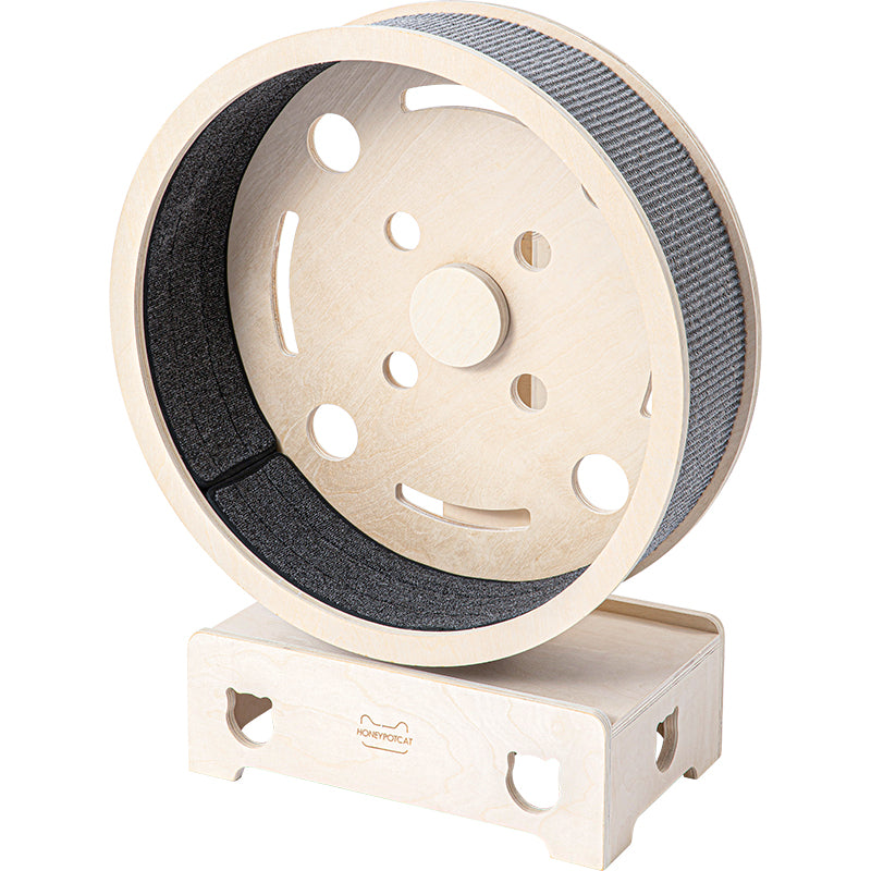 HONEYPOTCAT Fit & Fun Active Runner Wood Cat Wheel - Compact 79.5cm
