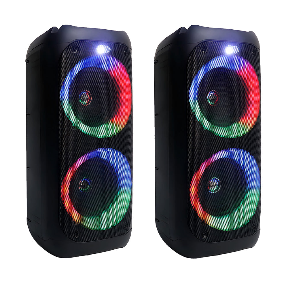 Majority PS200 -Bundled Party Speaker 100w Bluetooth Karaoke-DJ-Party-PA System - Black