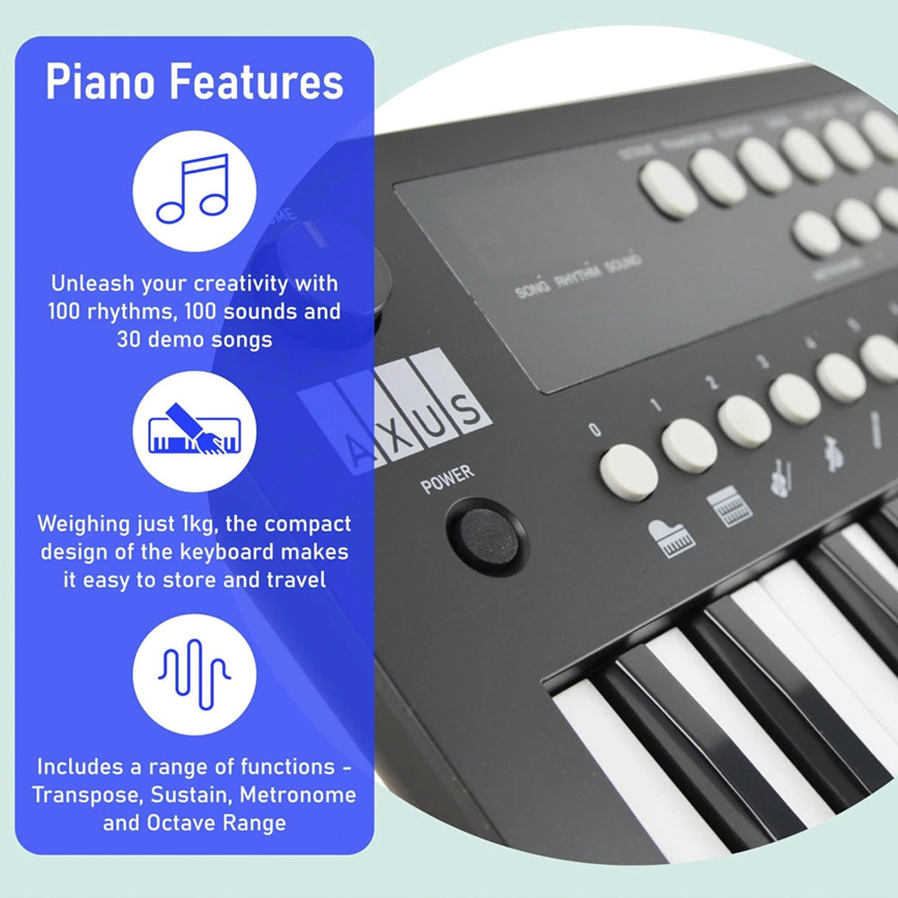 Axus Mini Keyboard 37 Key Keyboard - Black