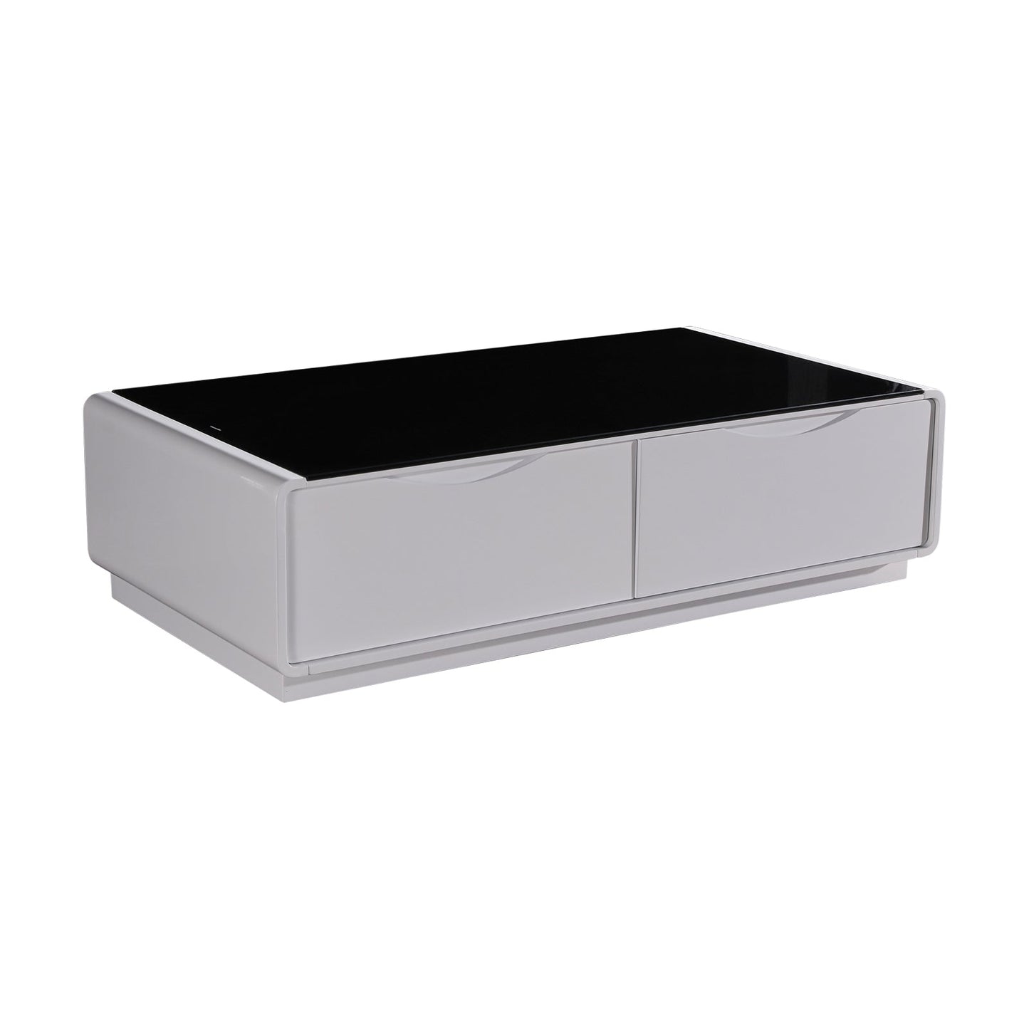 Coffee Table High Gloss Finish MDF Black & White Colour with 2 Drawers Storage