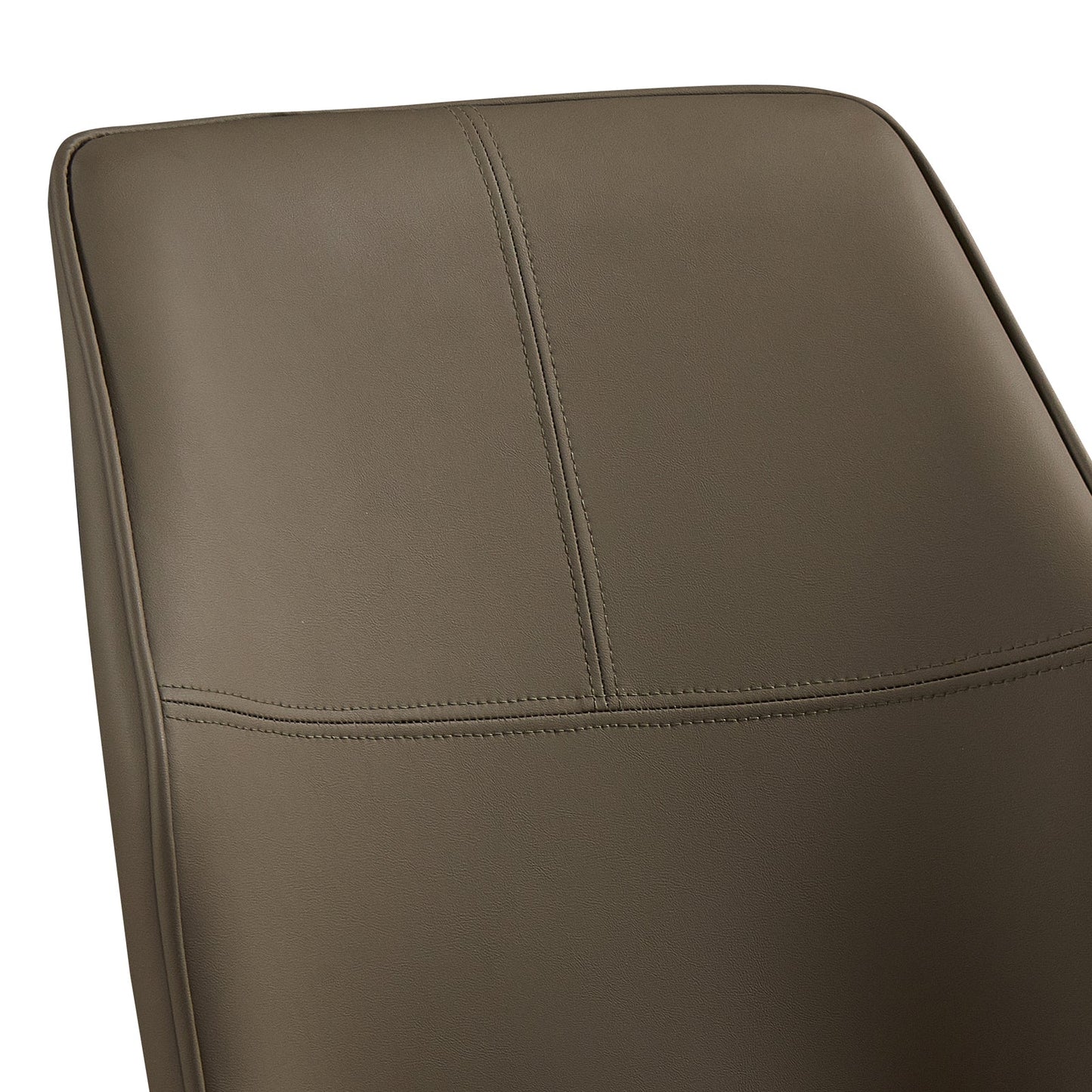 6x Dining Chair Brown Faux Leather Upholstered Seat Powder Coated Iron Legs