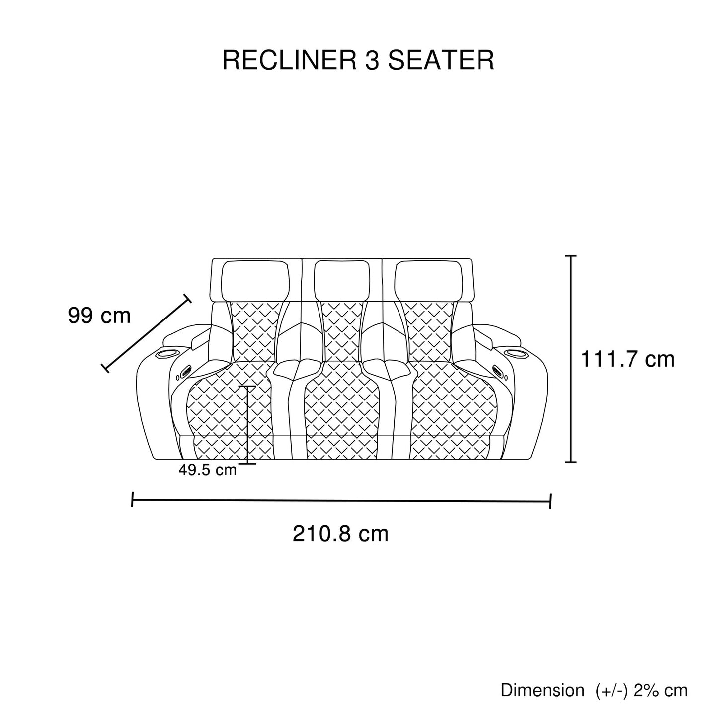 3-2-1 Seater Electric Air Leather Dark Grey Recliner Set