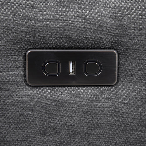 Large Sectional Corner Modular Lounge Suite in Fabric with Electric Recliner