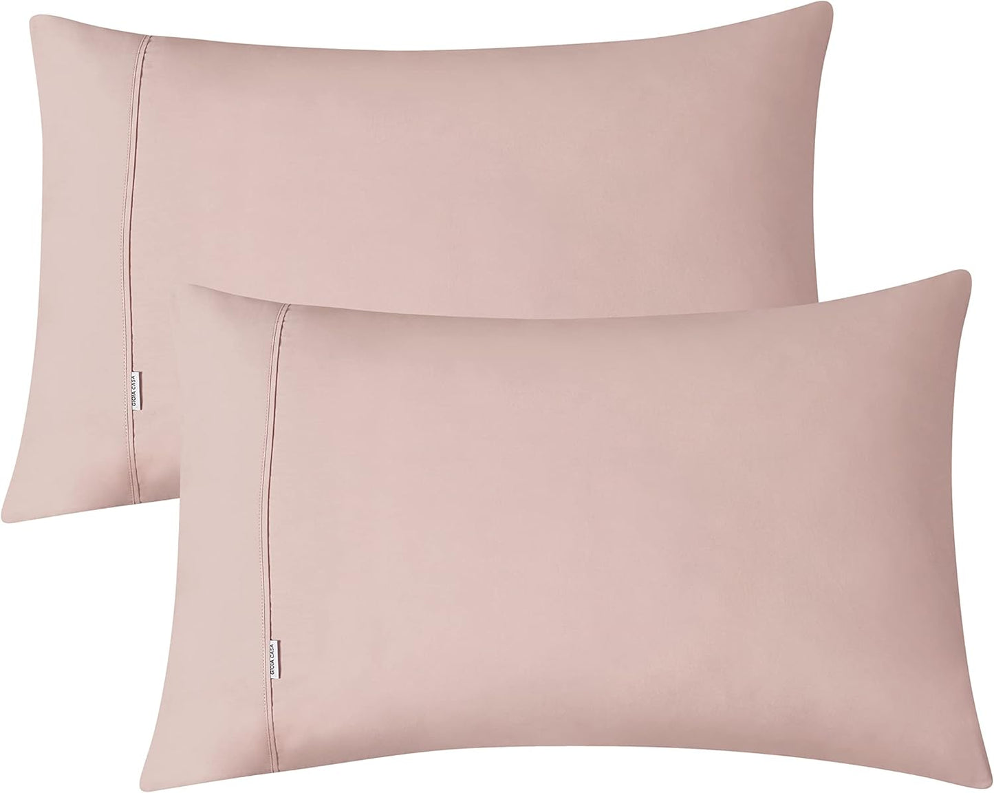 100% Vintage Washed Cotton Fitted Sheet Combo Set – 100% Natural Cotton, Ultra Soft & Breathable – Includes Fitted Sheet & Pillowcases – Machine Washable (Pink, Single)