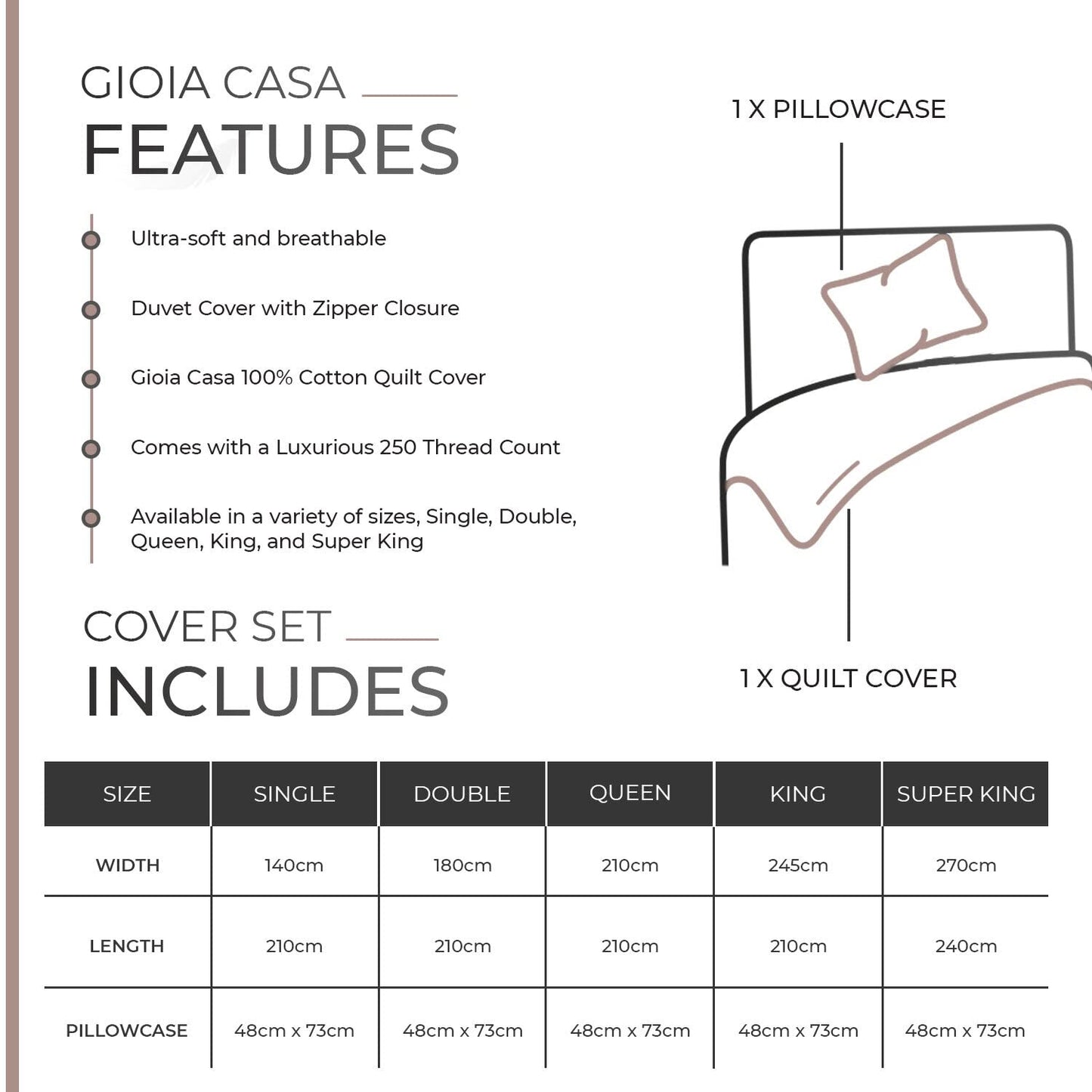 100% Cotton Vintage Washed Bed Quilt Cover Set - Pink - Single